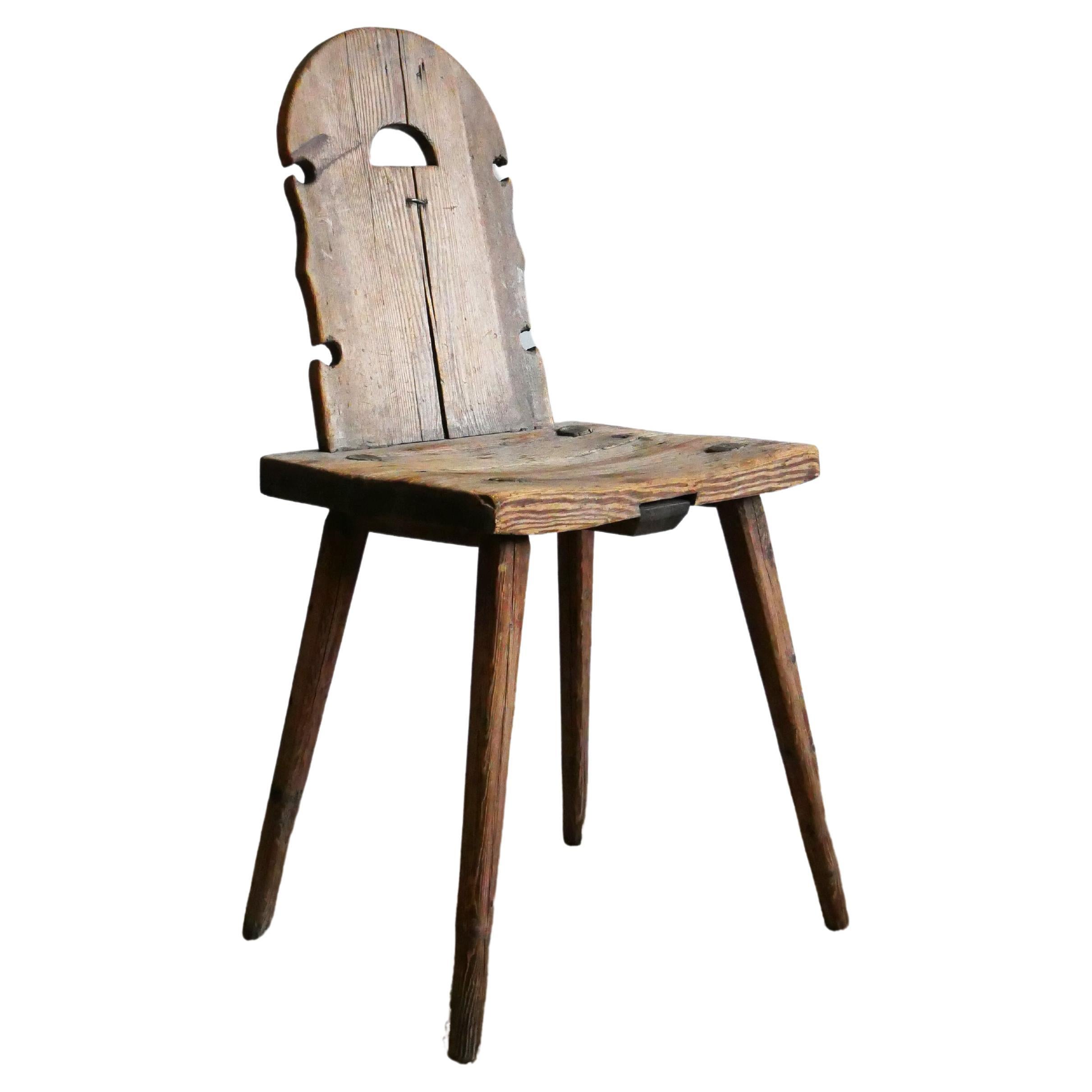 Swedish Folk Art Chair, circa 1780-1830s