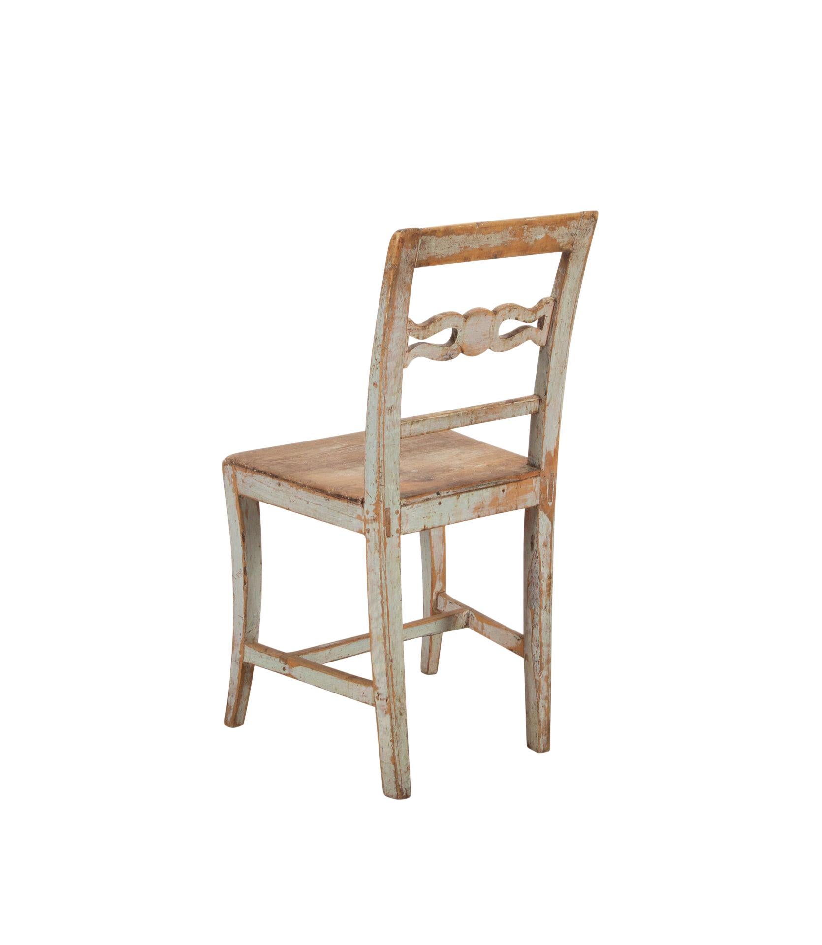 Wood Swedish Folk Art Child’s Chair For Sale