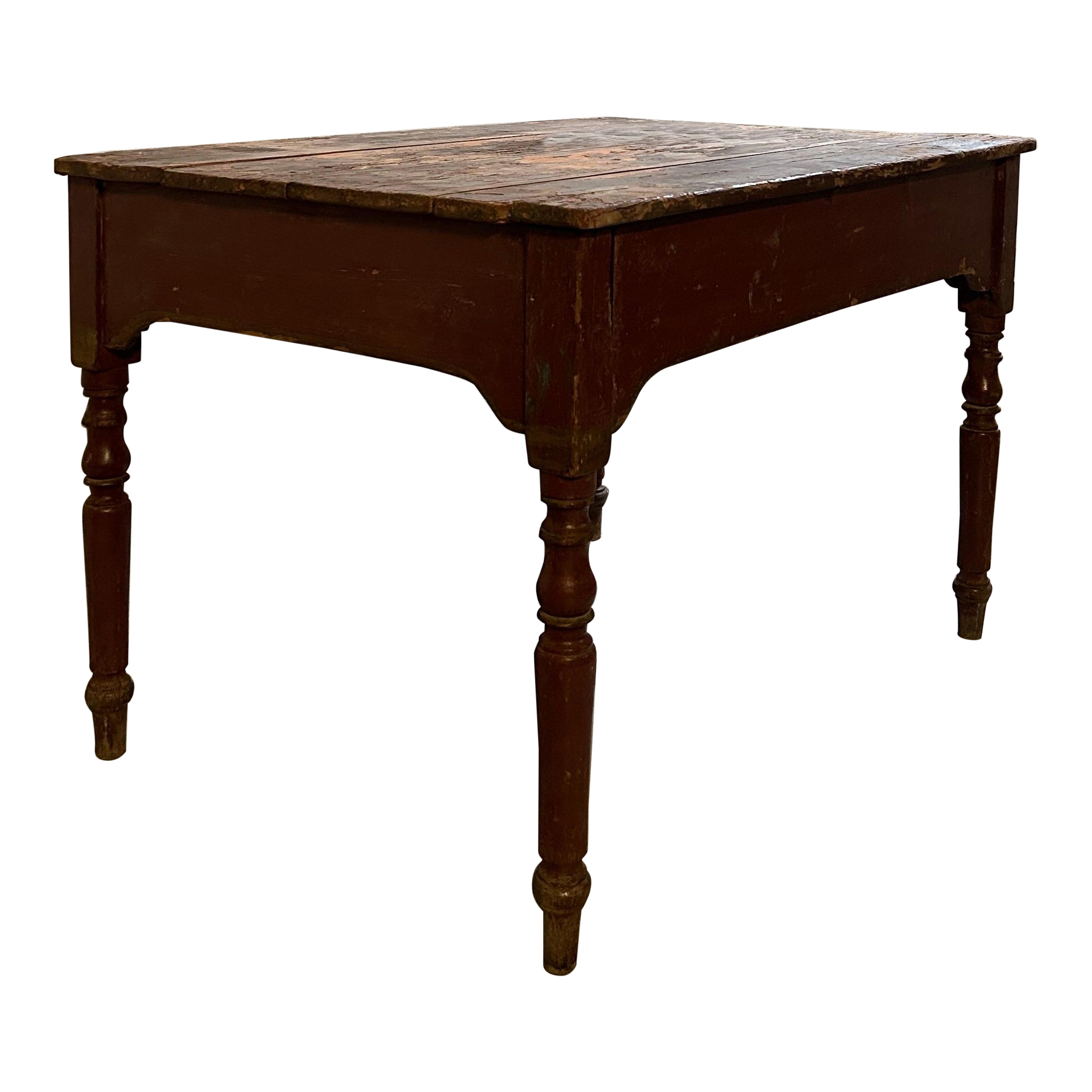 Swedish Folk Art Dining Table Painted Pine, Sweden 1860’s. For Sale