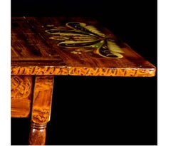 Swedish Folk Art Kurbits Country Drop-Leaf Table, Late 19th Century