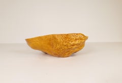 Swedish Folk Art Large Organic Burl Curly Grain Birch Bowl, 1962