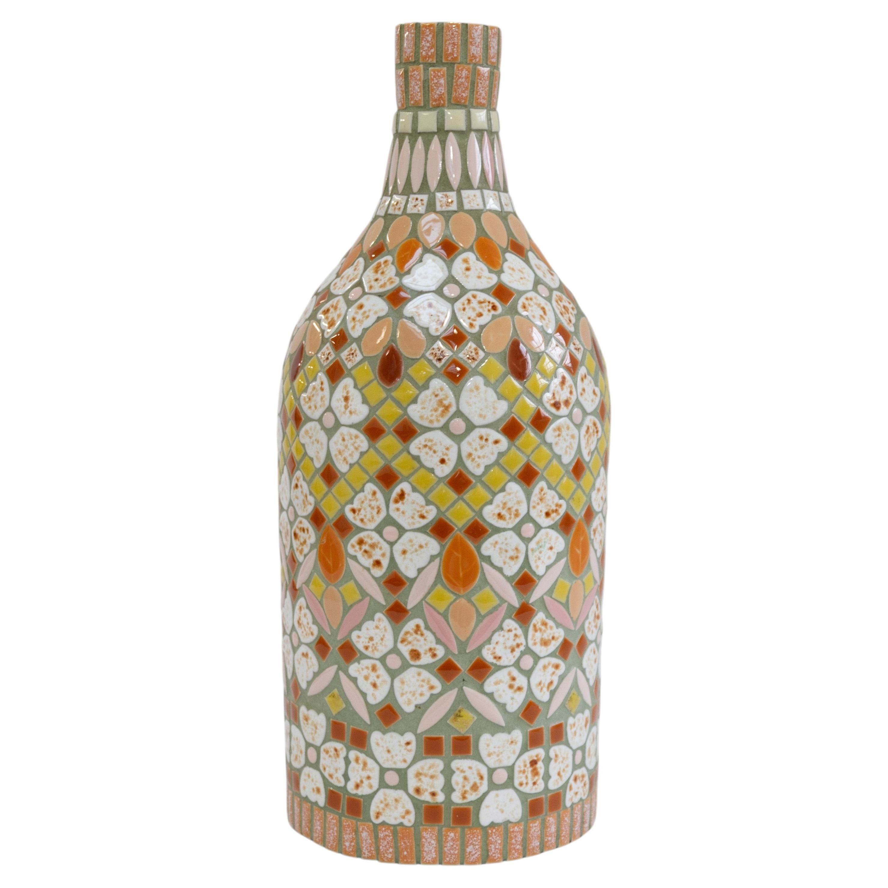 Swedish Folk Art Mosaic Vase, 1970s. For Sale