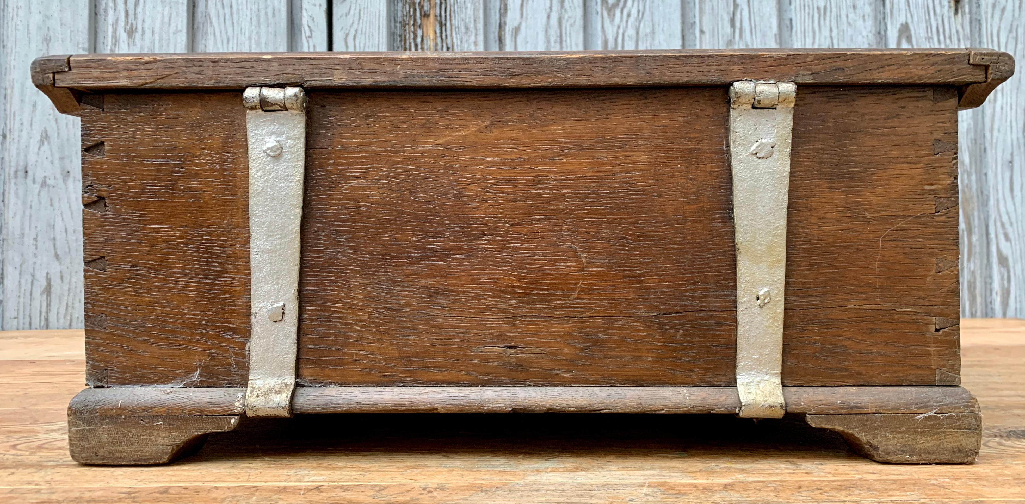 Swedish Folk Art Oak Box, Dated 1783 7