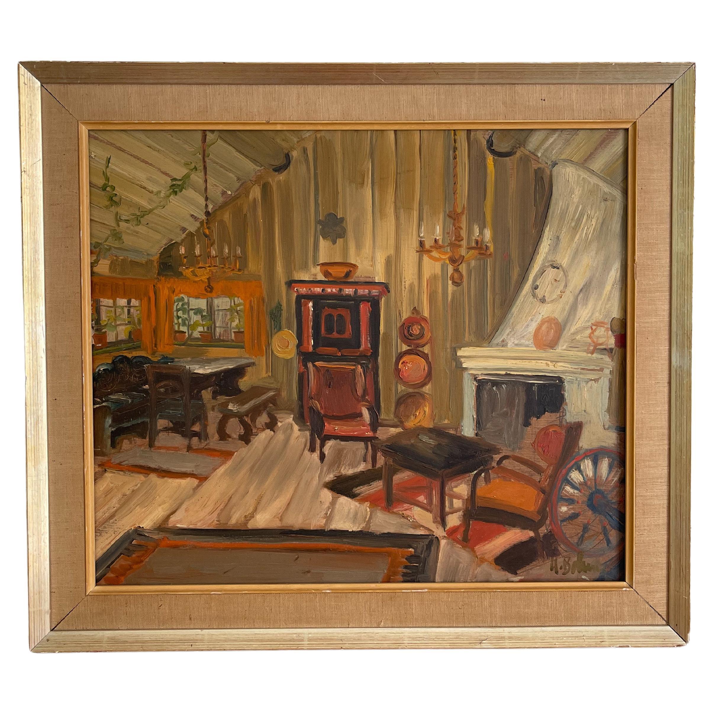 Swedish Painter Hanna Bundin 1950s For Sale