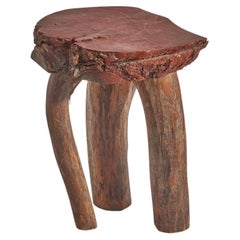 Swedish Designer, Side Table / Stool, Wood, "Faluröd" Paint, 19th Century