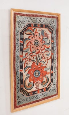 Swedish Folk Art Painted Panel