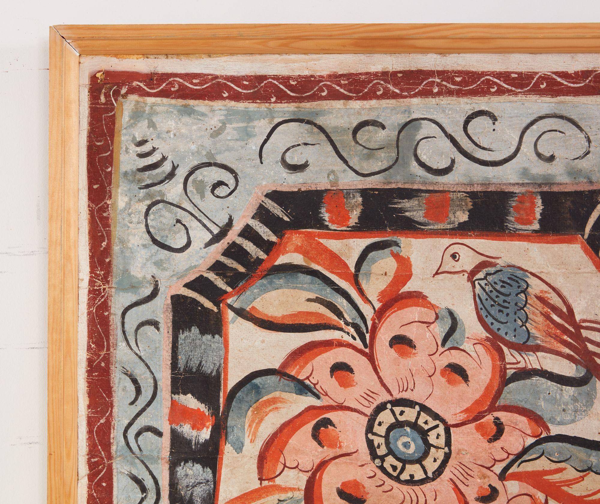 Arte popolare Pannello dipinto di arte popolare svedese in vendita