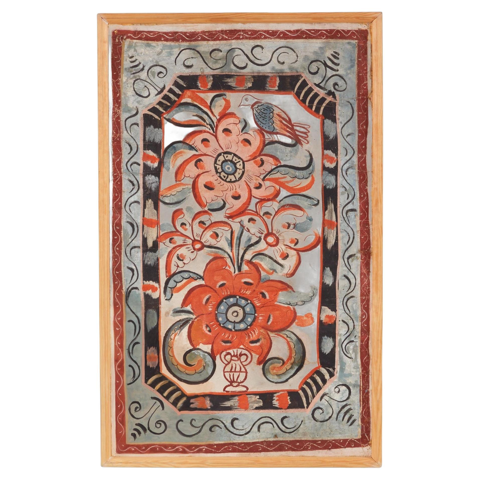 Swedish Folk Art Painted Panel