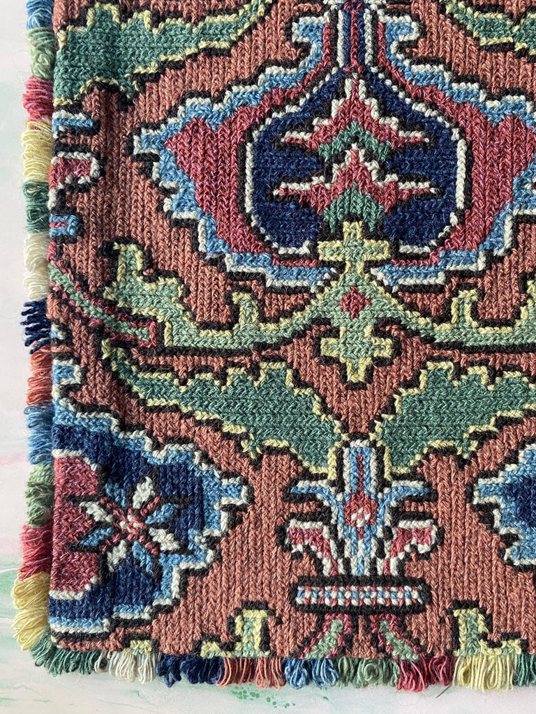 Swedish Folk Art Pomegranate Embroidery Tapestry by Edna Nihlén, Sweden  1956 For Sale at 1stDibs, image size:768x1024