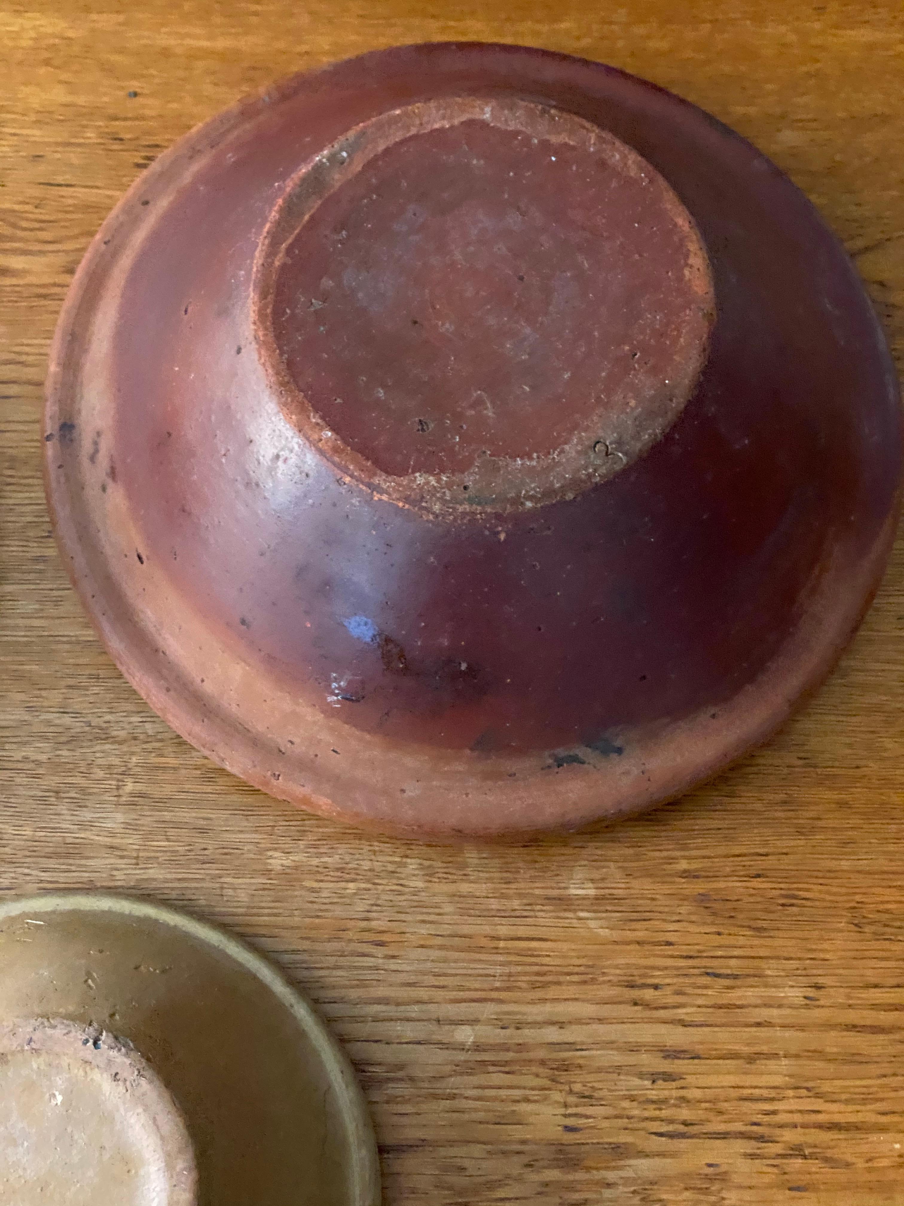 Swedish Folk Art Pottery, Group of 19th Century Pottery Farmers Bowls 6