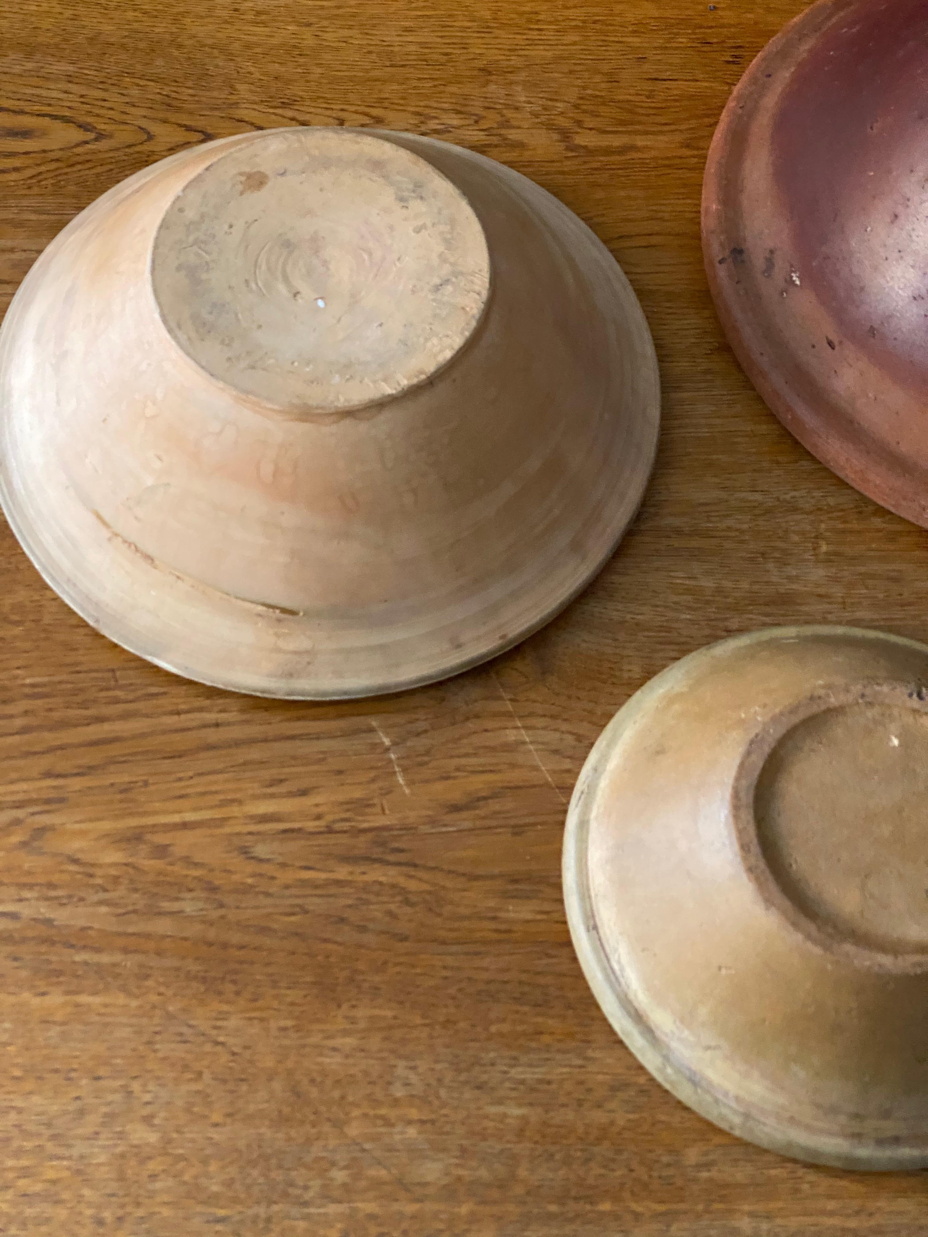 Swedish Folk Art Pottery, Group of 19th Century Pottery Farmers Bowls 5