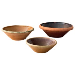 Swedish Folk Art Pottery, Group of 19th Century Pottery Farmers Bowls