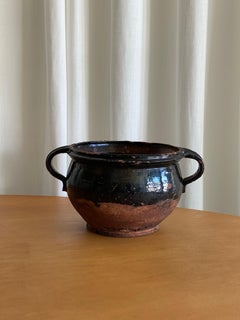 Swedish Folk Art Pottery, Unique 19th Century Pottery Farmers Vase Vessel