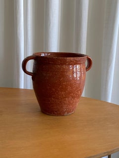 Swedish Folk Art Pottery, Unique 19th Century Pottery Farmers Vase Vessel
