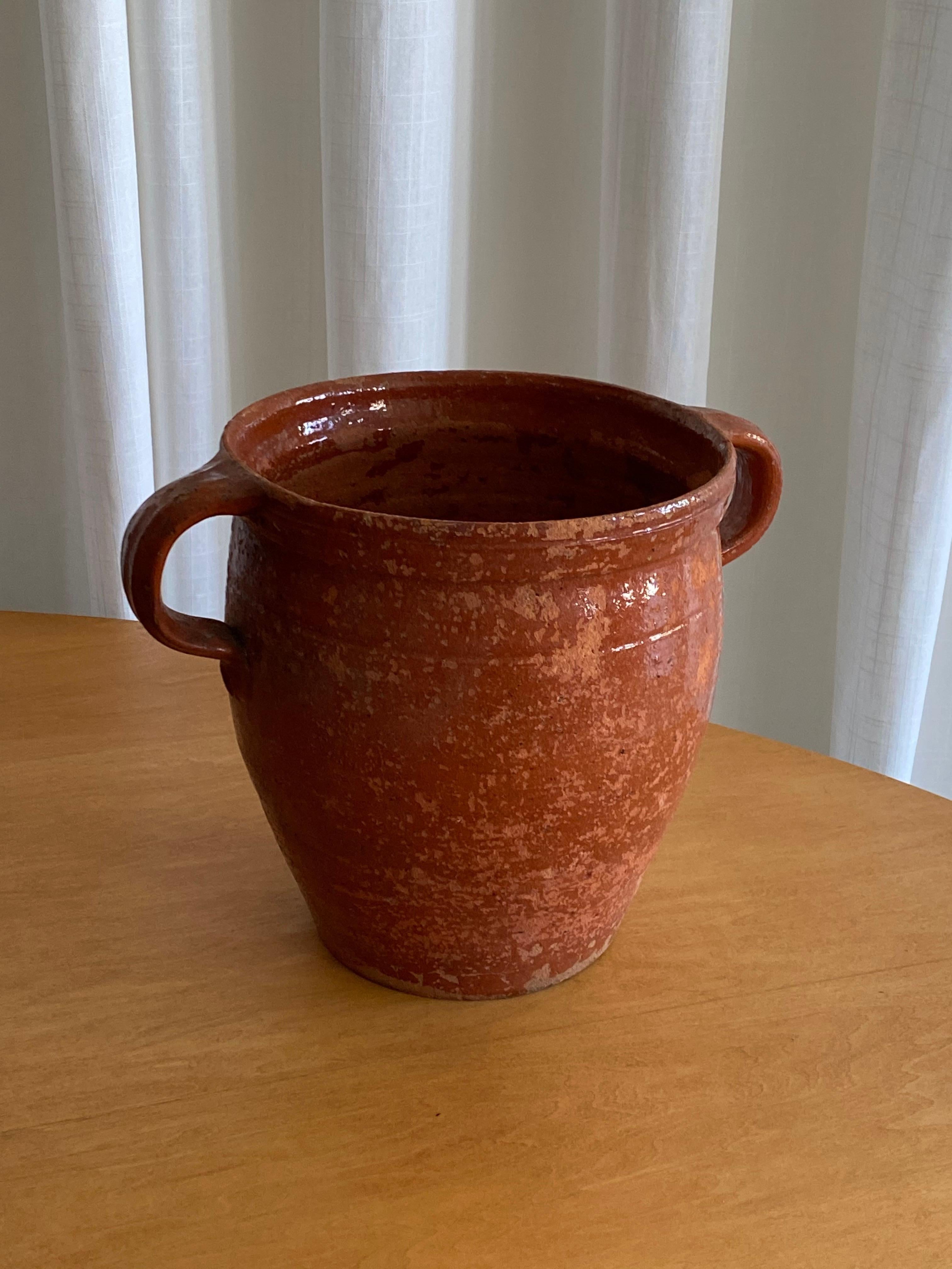 Swedish Folk Art Pottery, Unique 19th Century Pottery Farmers Vase Vessel 1
