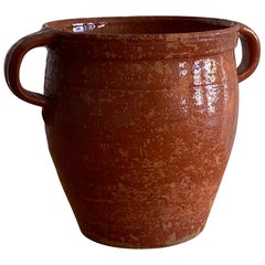 Swedish Folk Art Pottery, Unique 19th Century Pottery Farmers Vase Vessel