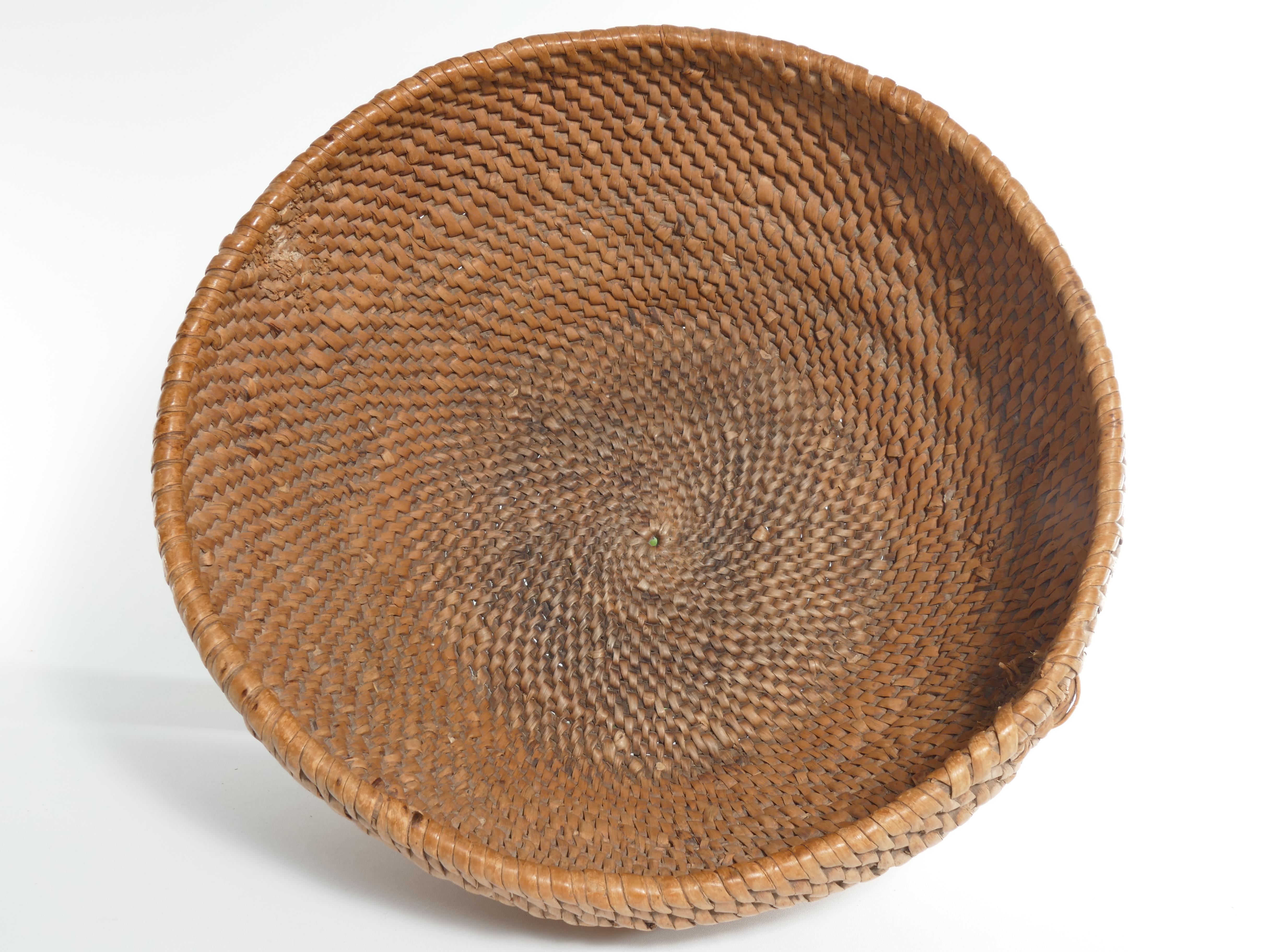 Birch Swedish Folk Art Root Basket, Sweden 19th century For Sale