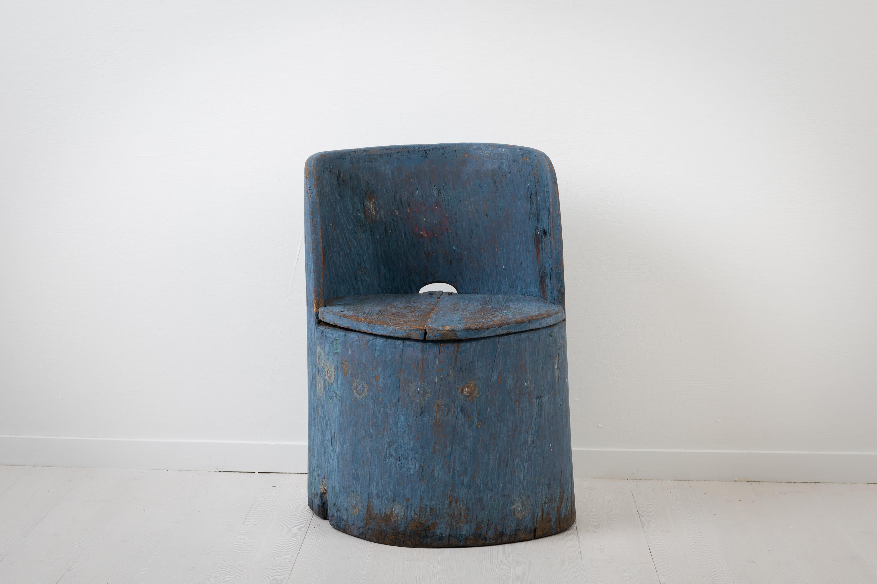 Swedish Folk Art Rustic Chair, Kubbstol 2