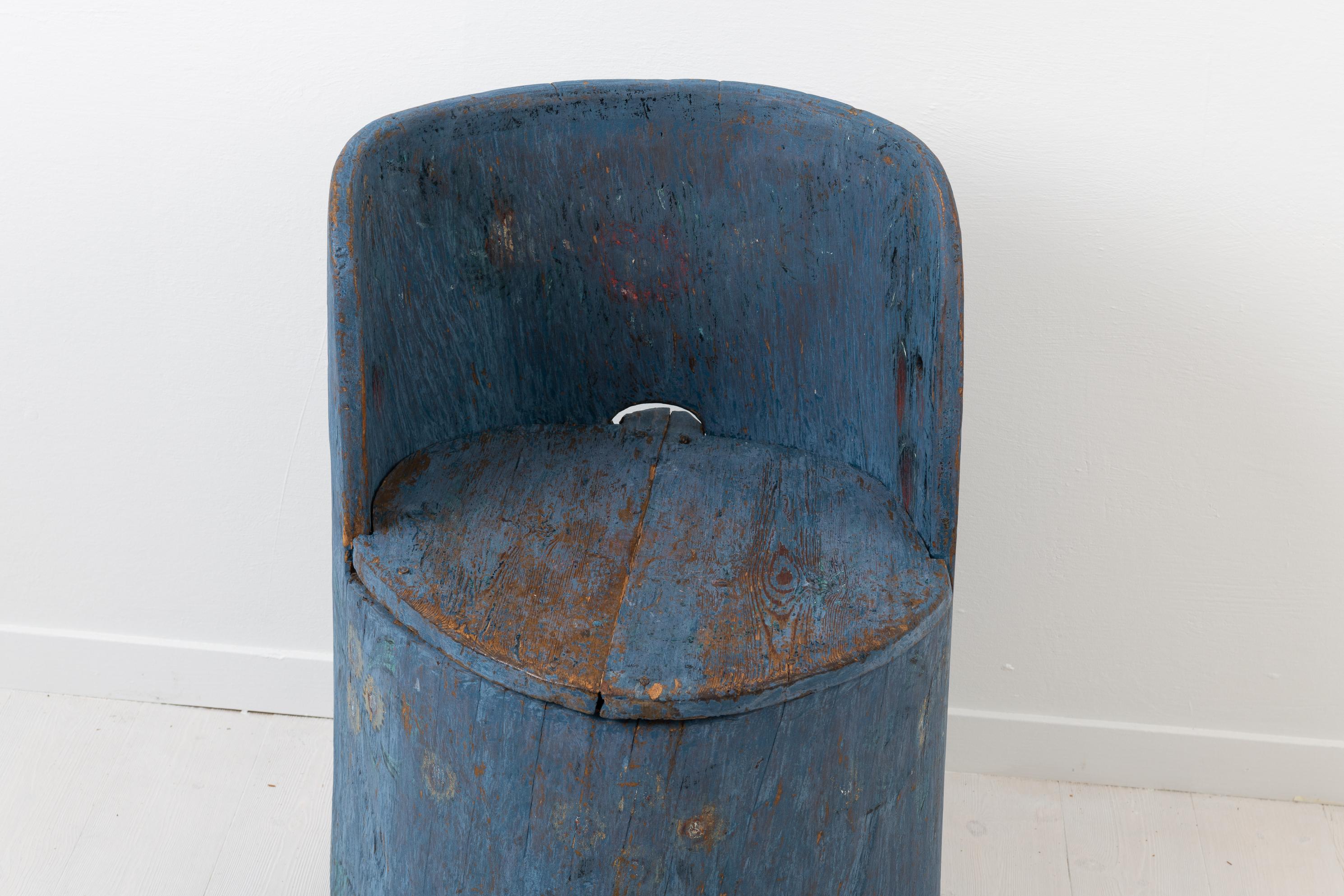 Swedish Folk Art Rustic Chair, Kubbstol 3
