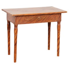Swedish Folk Art Side Table with Drawer dated 1840