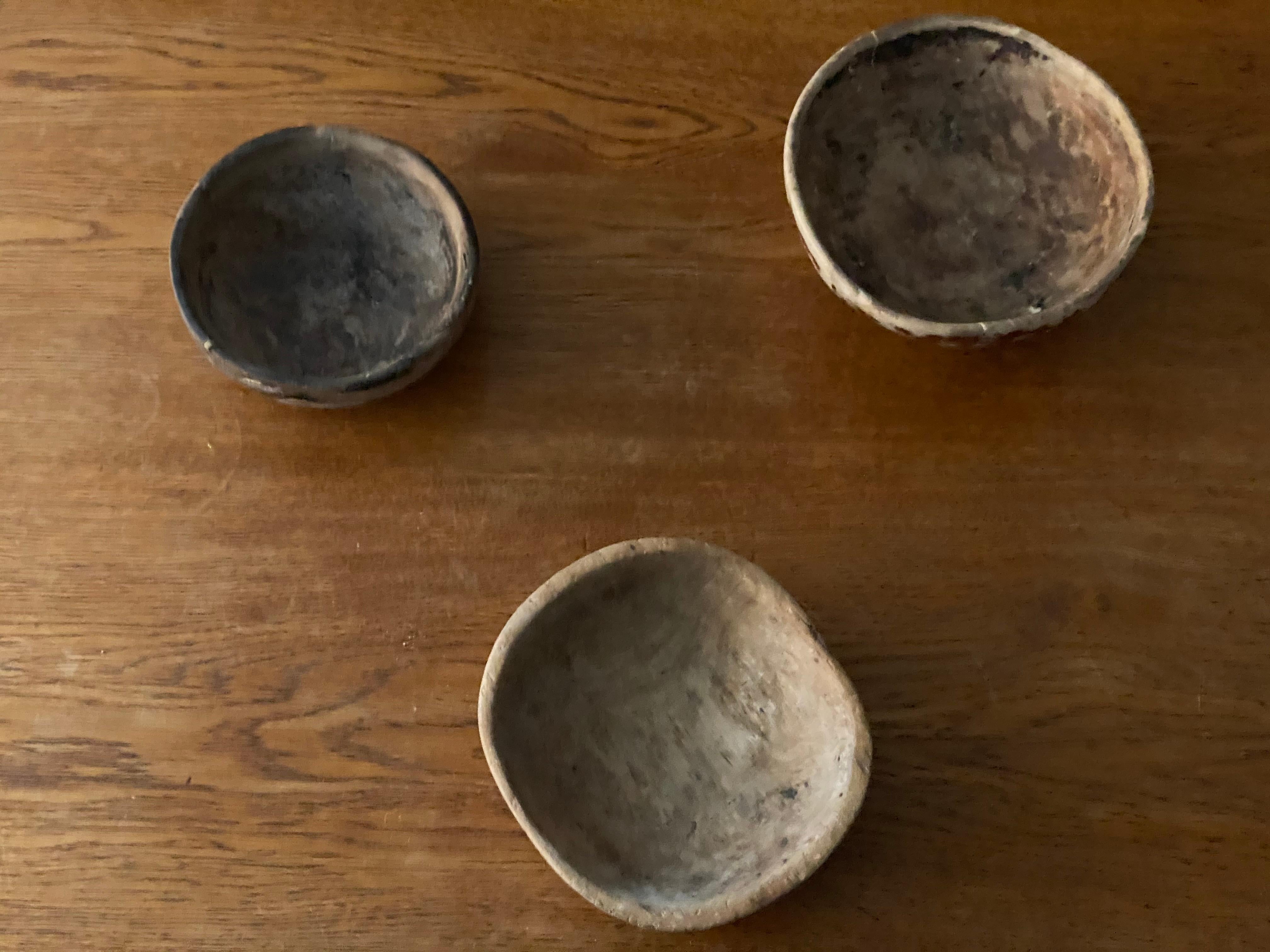 Swedish Folk Art, Small Unique Organic 19th Century Farmers Bowls, Wood 1