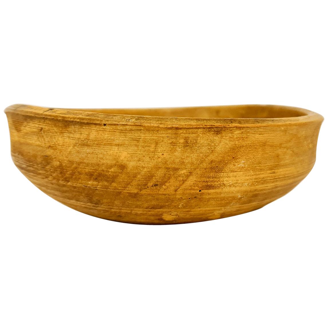 Swedish Folk Art, Unique 19th Century Wooden Bowl