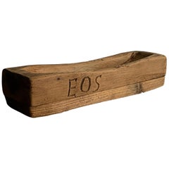 Swedish Folk Art, Unique Organic Farmers Poche-Vide, Wood, Signed, 19th Century
