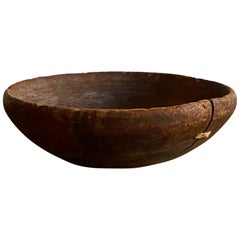 Swedish Folk Art, Unique Small 19th Century Farmers Bowl, Wood Rope