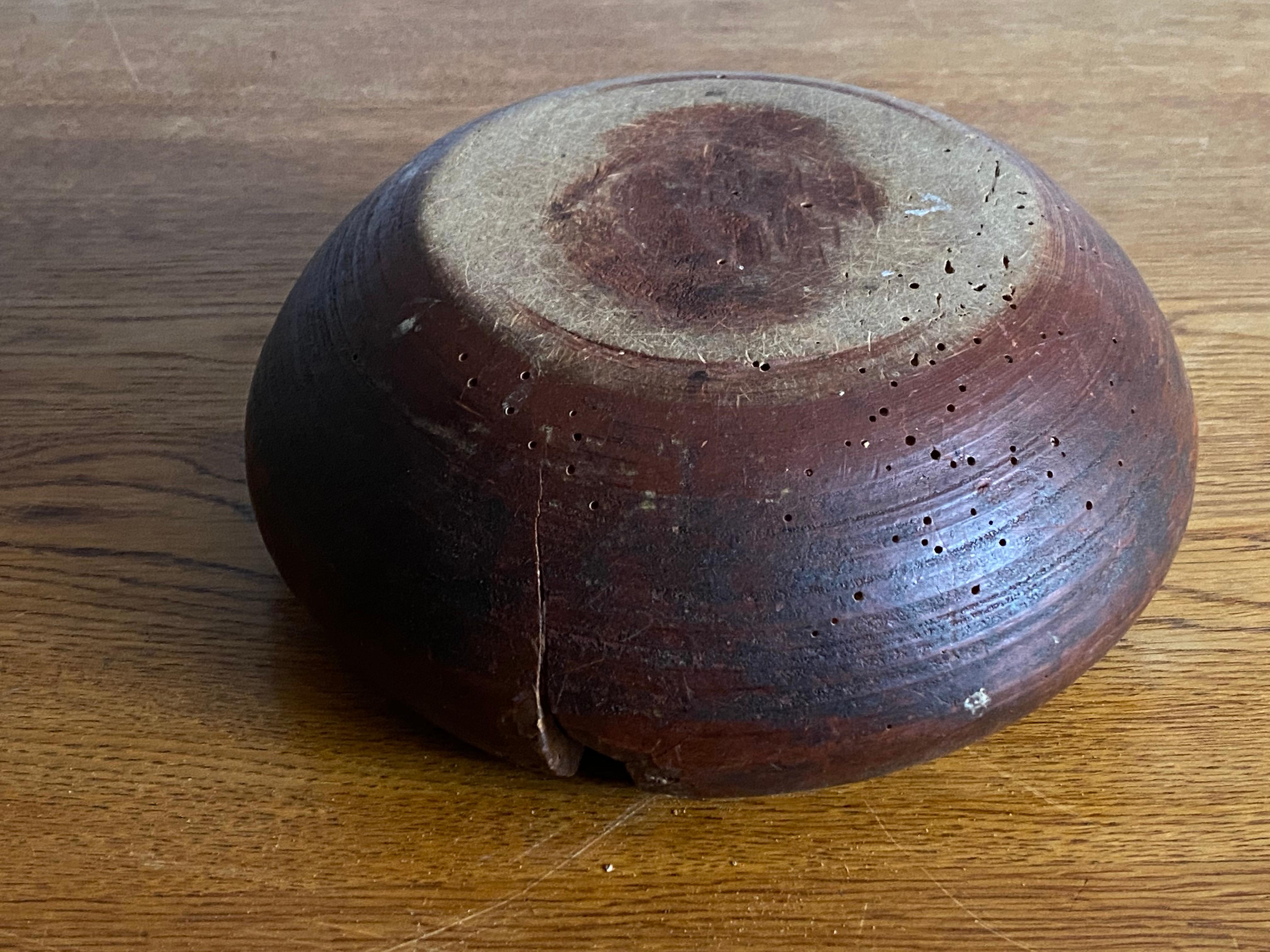 Swedish Folk Art, Unique Small and Organic 19th Century Farmers Bowl, Wood 2