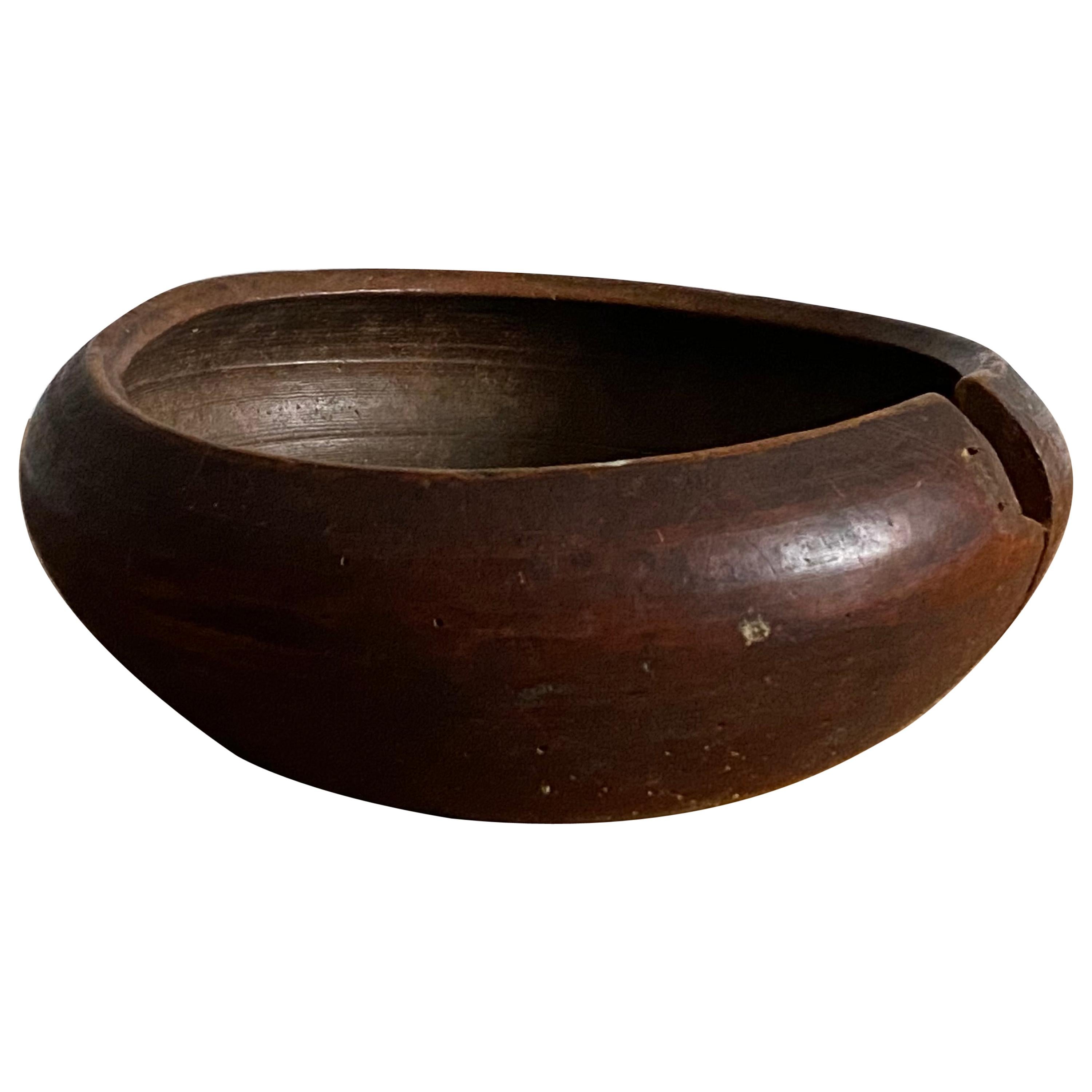 Swedish Folk Art, Unique Small and Organic 19th Century Farmers Bowl, Wood