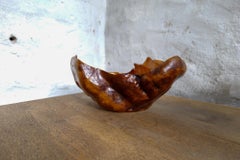 Swedish Folk Art Very Large Organic Burl Curly Dark Grain Birch Bowl, circa 1960s