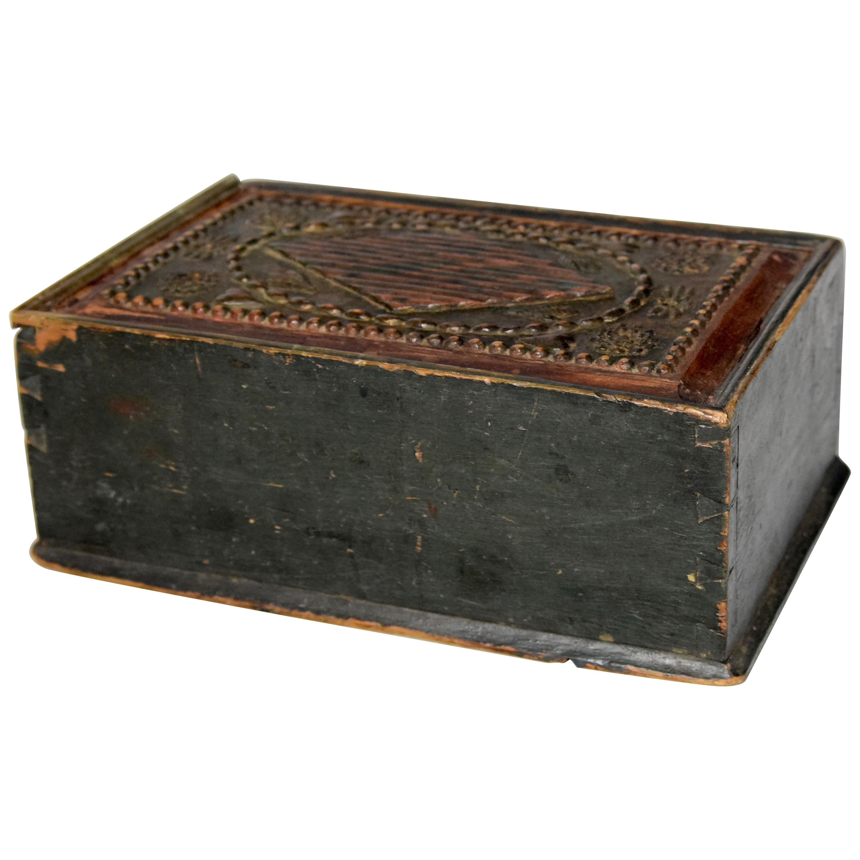 Swedish Folk Art Wedding Box, Late 18th Century For Sale