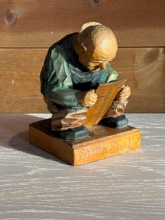 Swedish Folk Art Wood Sculpture “Stilla Stunder”, 1936