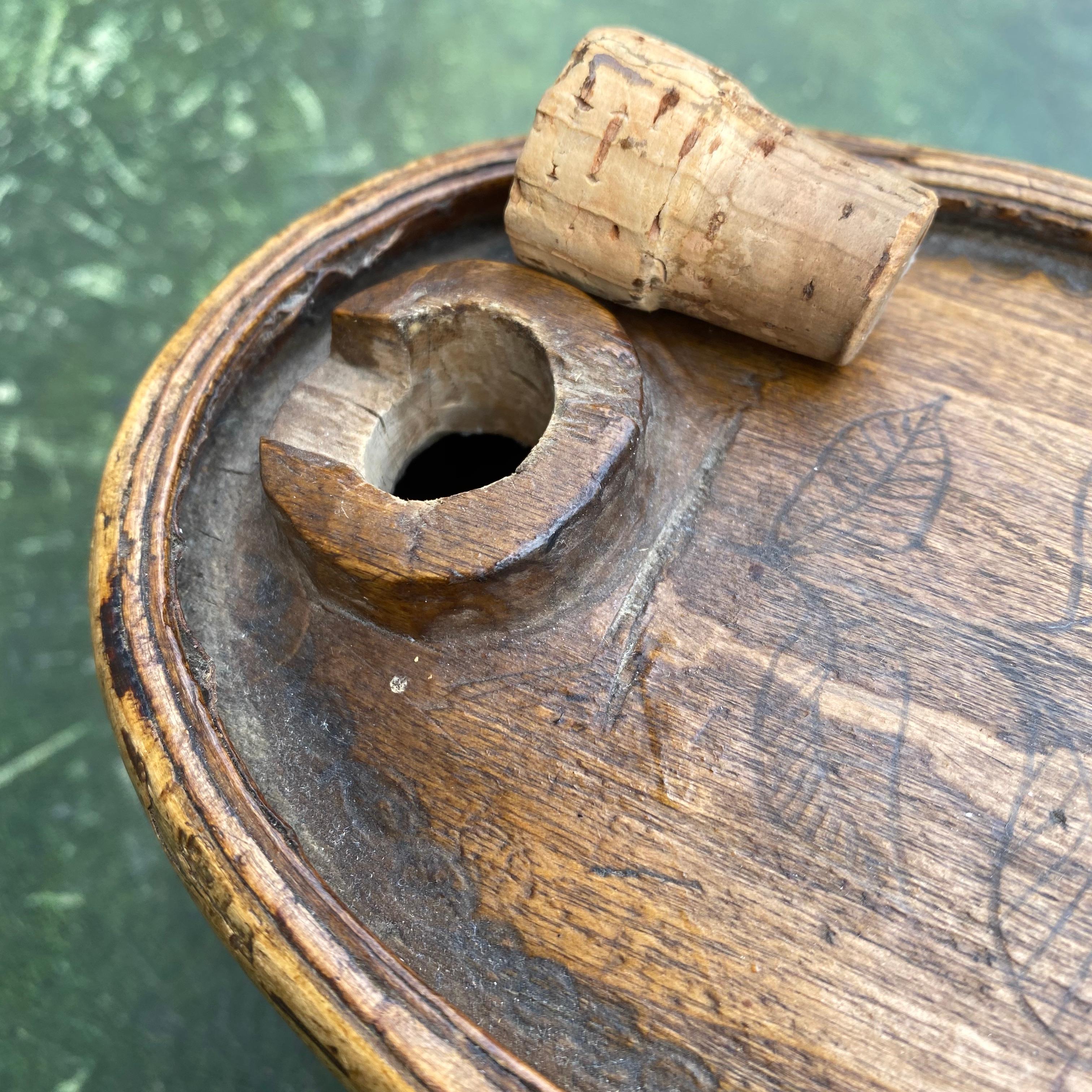 Arte popular sueco Recipiente de madera para vino y agua, hacia 1800 en venta 5