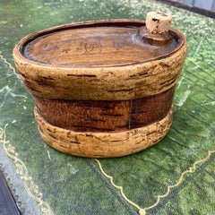 Swedish Folk Art Wood Wine And Water Container, circa 1800