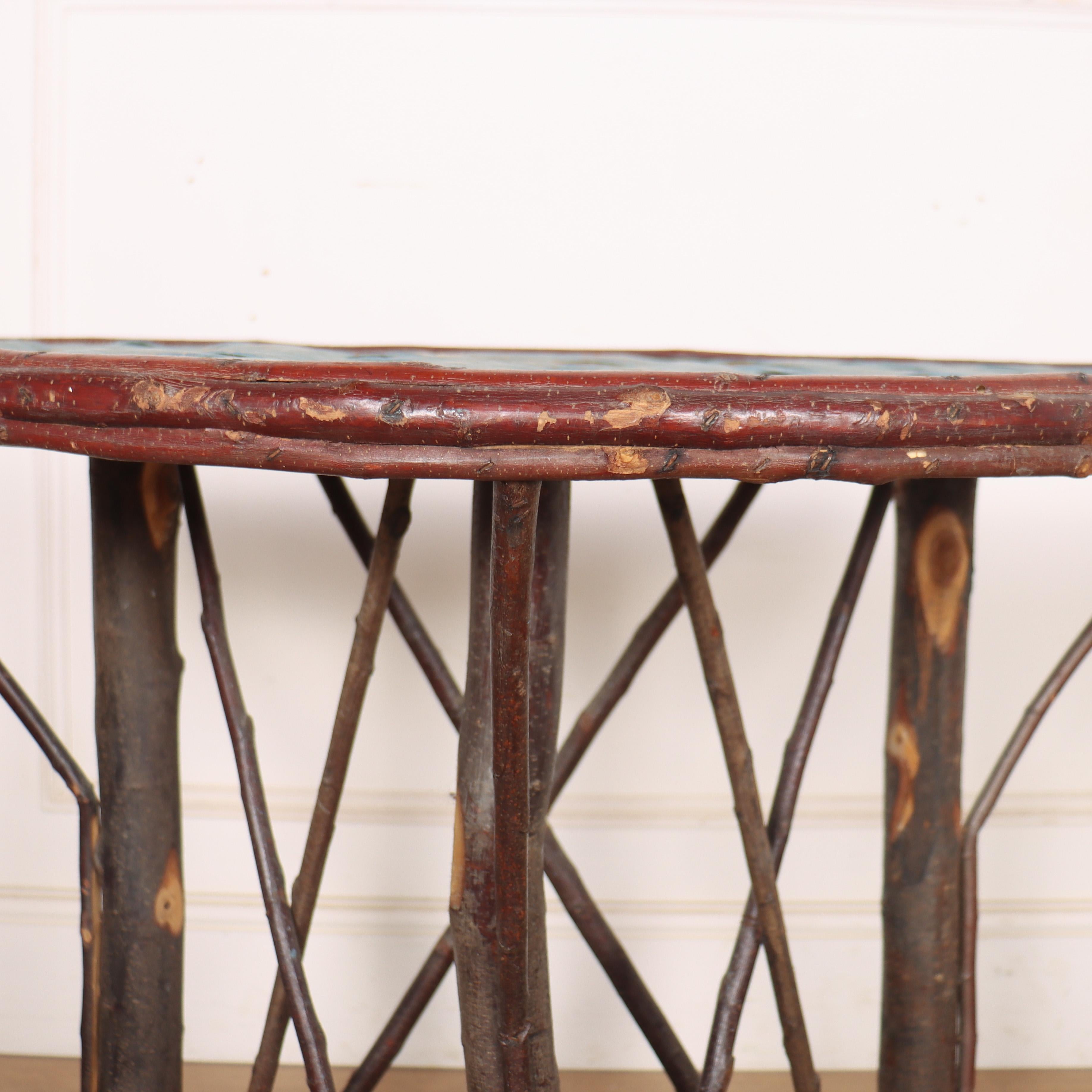 Willow Swedish Folk Made Console Table For Sale