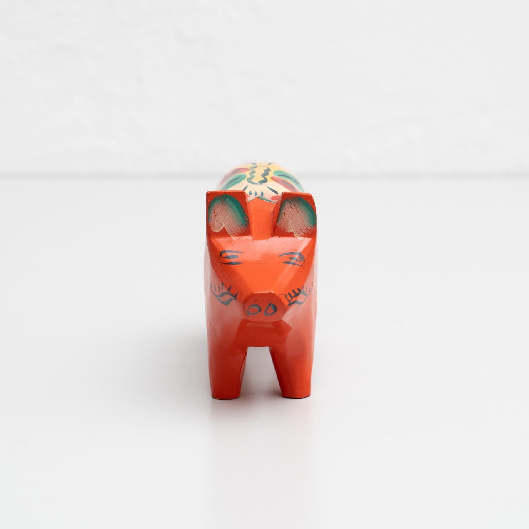 Artisanat Jouet folklorique suédois en bois Dala Pig, vers 1960 en vente