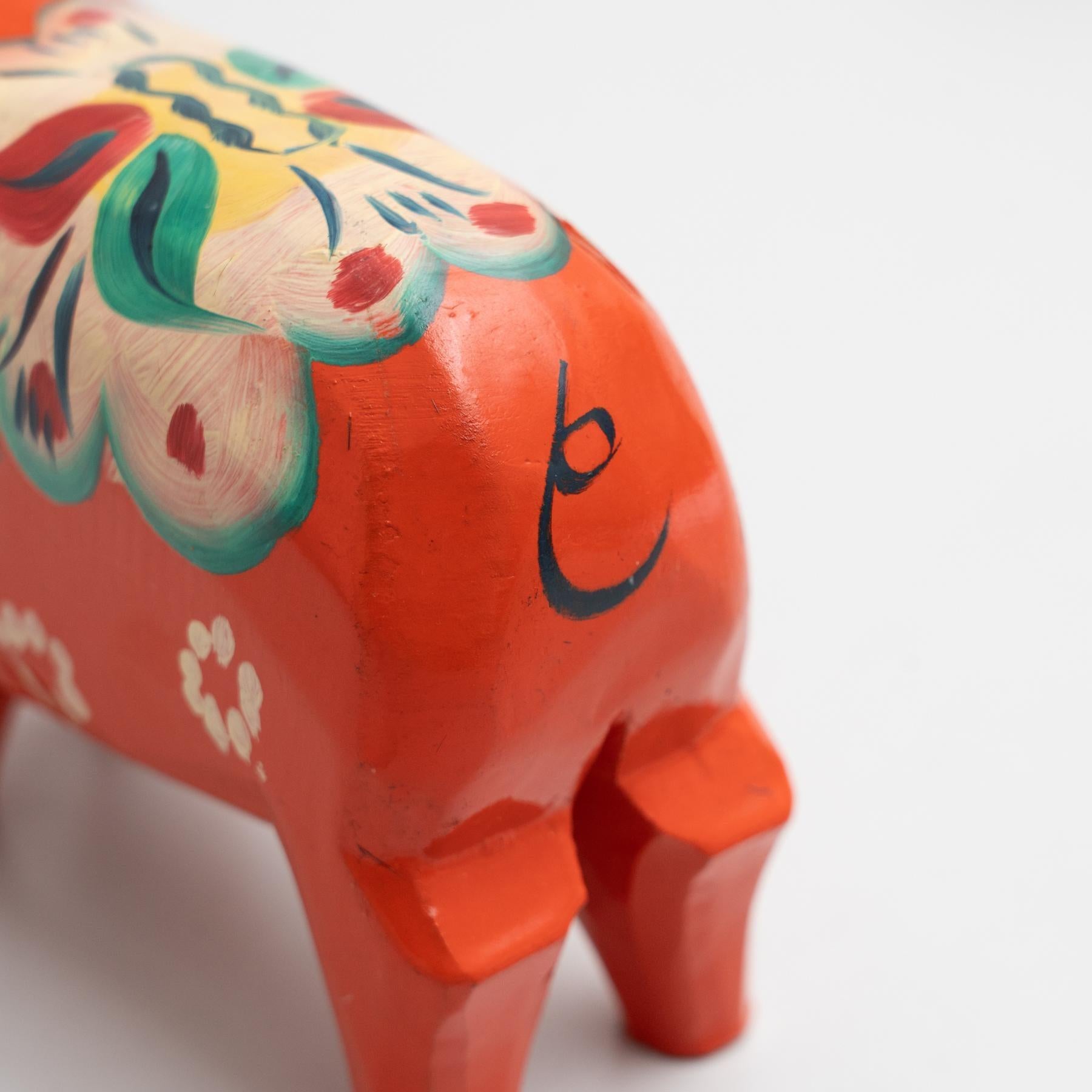 Jouet folklorique suédois en bois Dala Pig, vers 1960 en vente 1