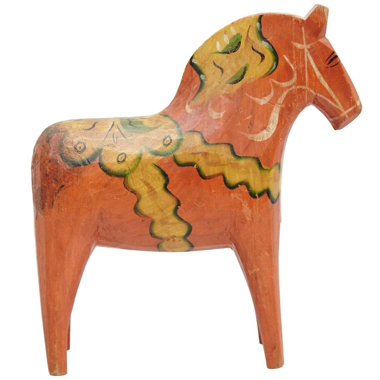 Swedish Folk Wooden Horse Toy, circa 1920 8