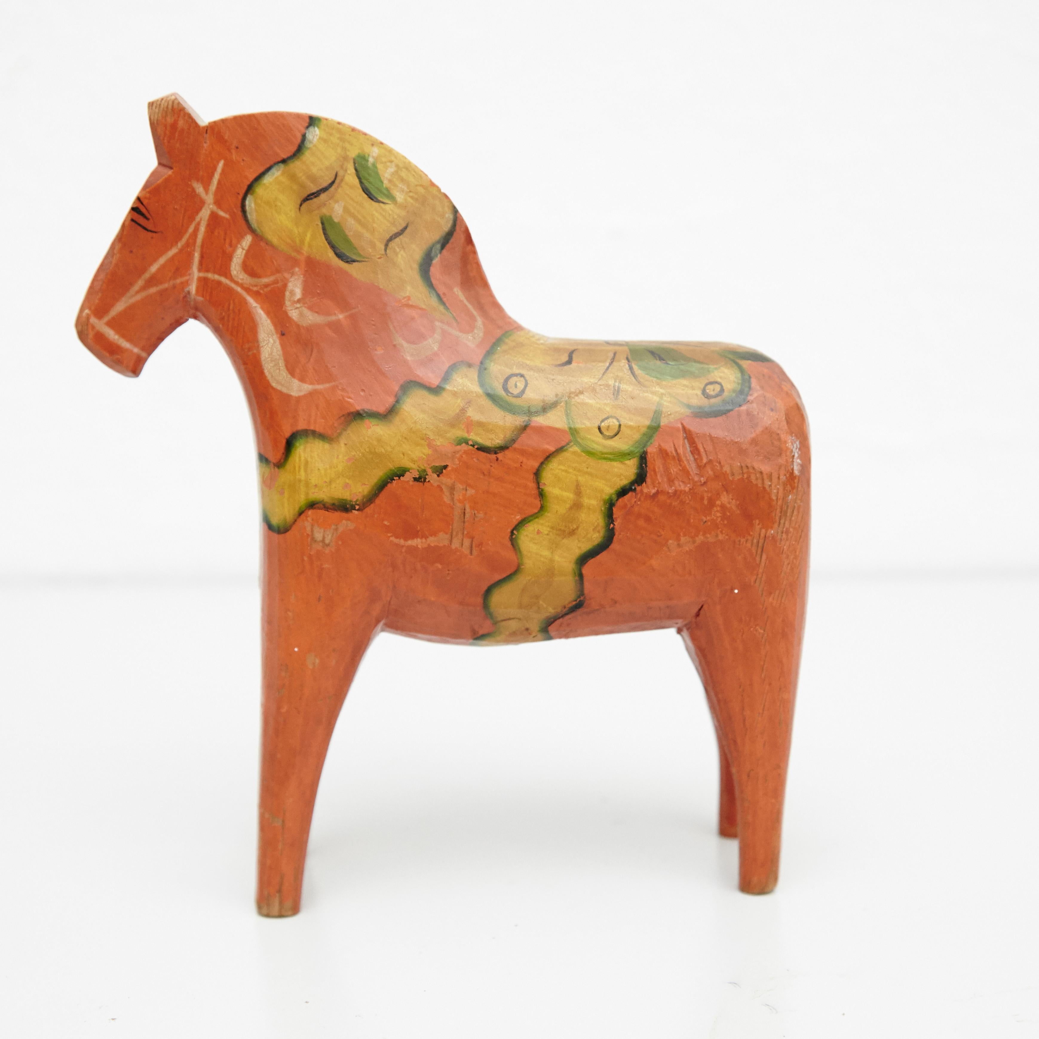 Folk Art Swedish Folk Wooden Horse Toy, circa 1920