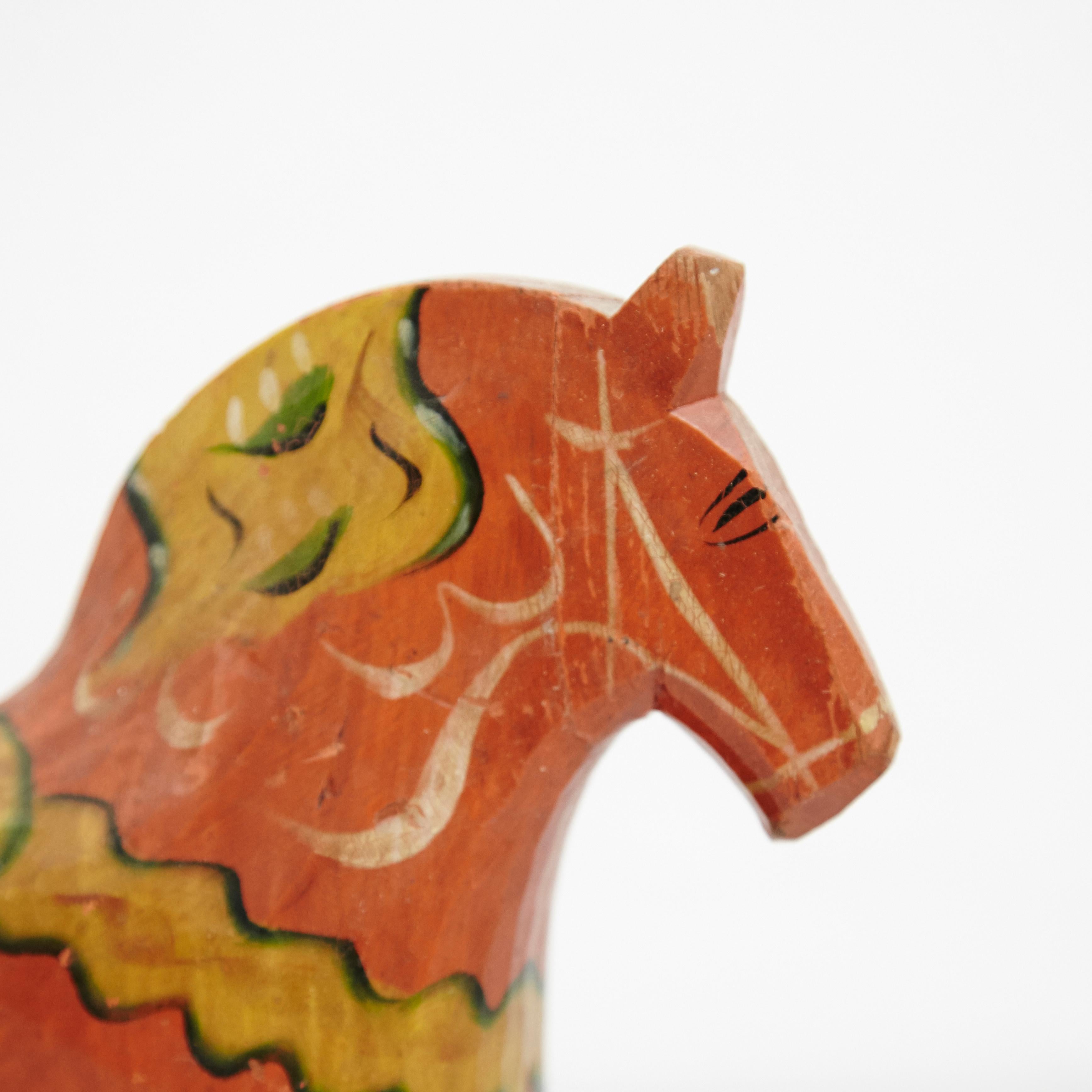 Swedish Folk Wooden Horse Toy, circa 1920 3