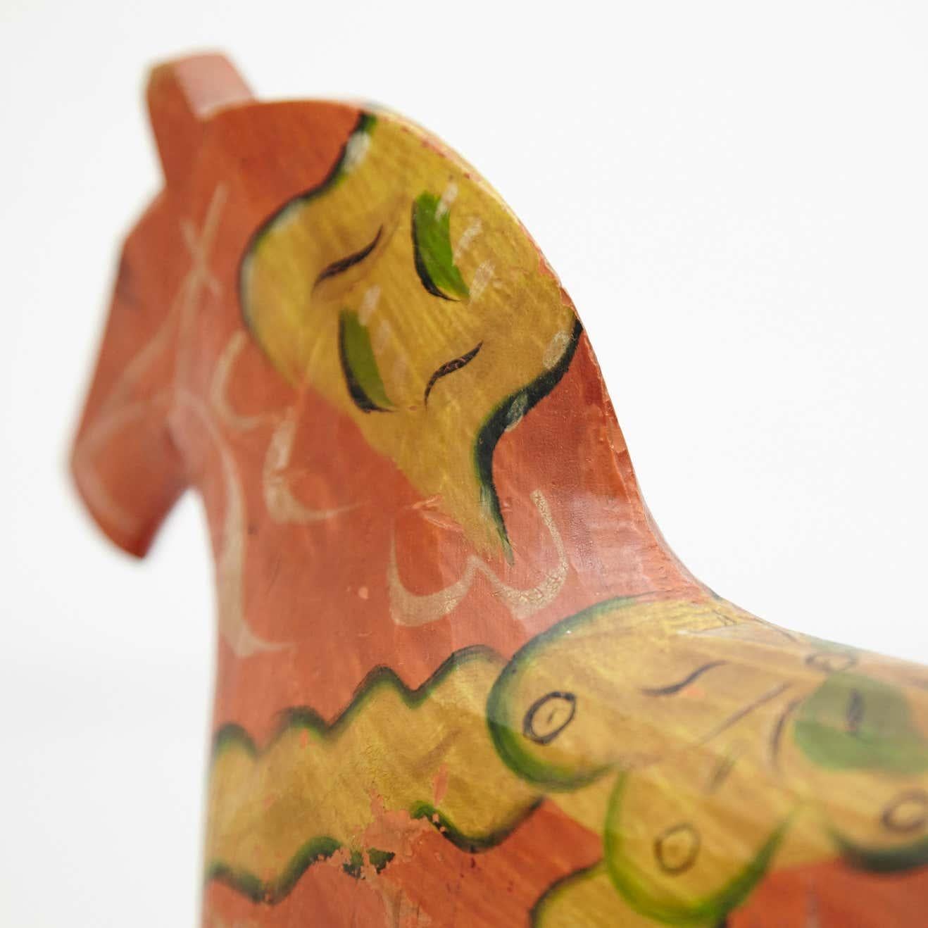 Swedish Folk Wooden Horse Toy, circa 1920 2