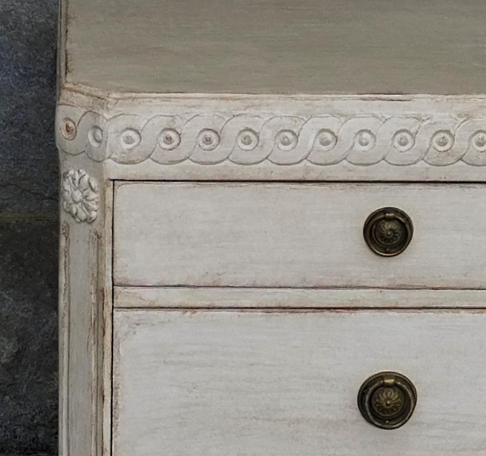 Hand-Carved Swedish Four-Drawer Chest