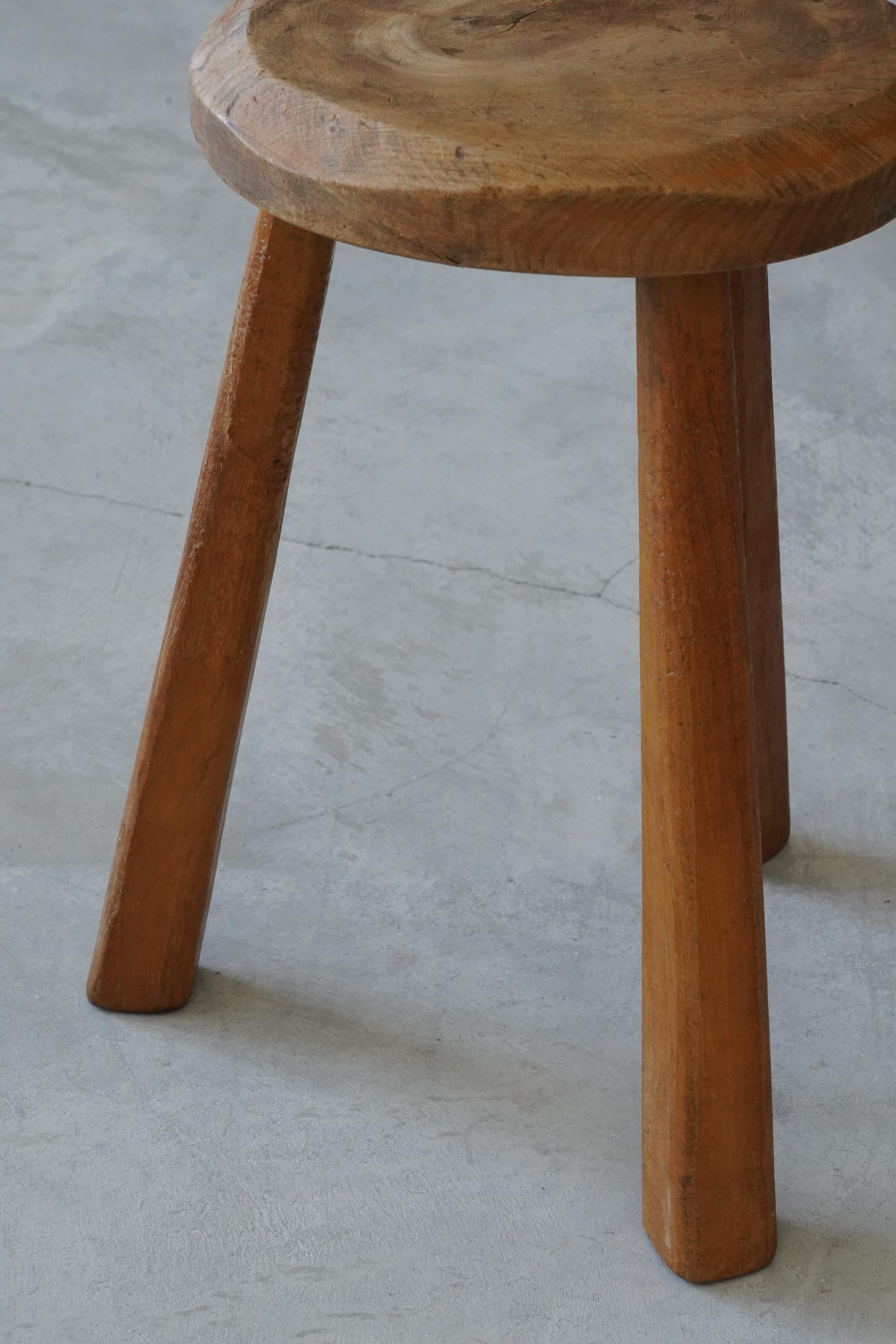 Swedish, Free-Form Stool, Carved Wood, Sweden, c. 1940s In Good Condition In High Point, NC
