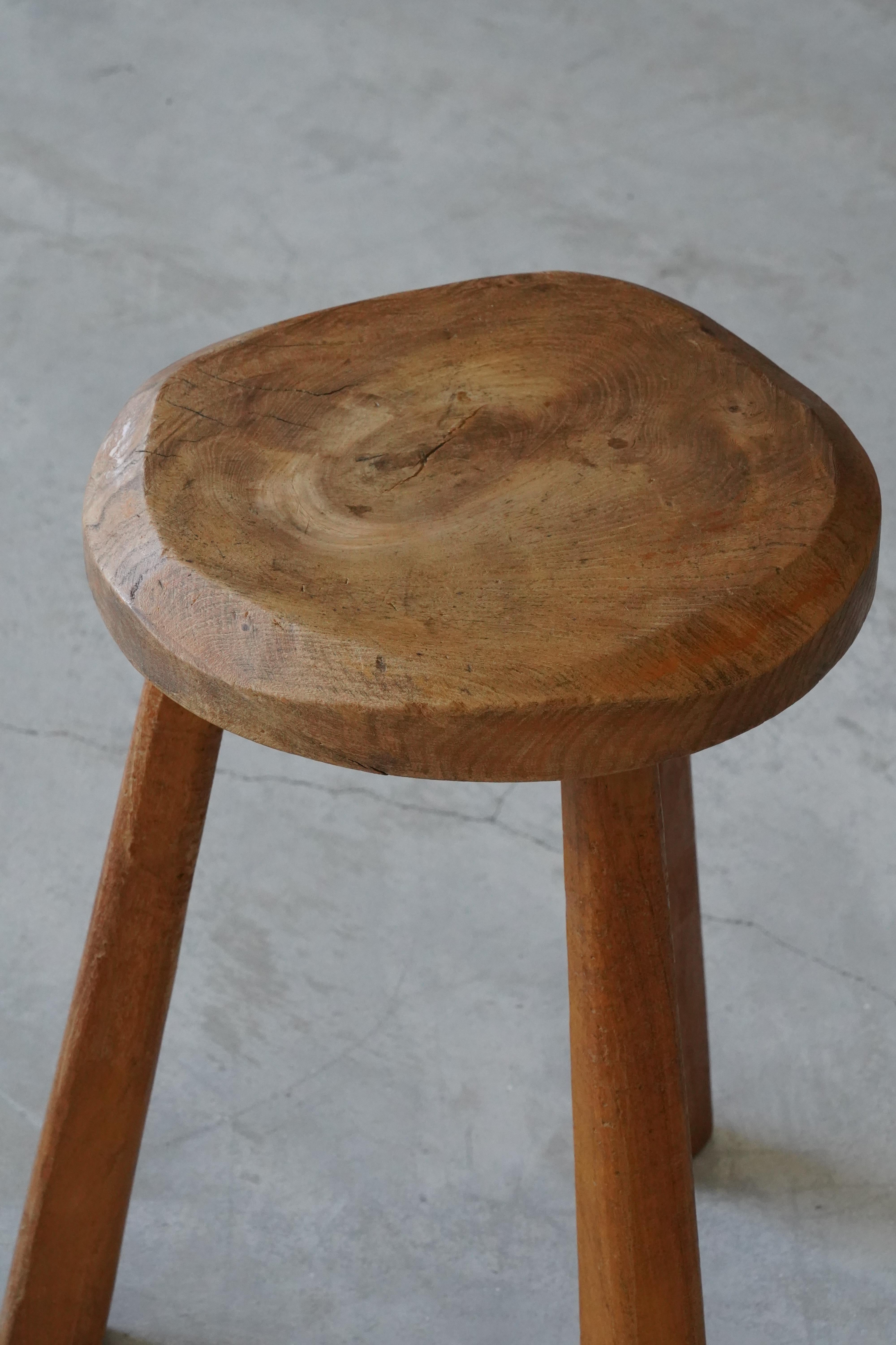 Mid-20th Century Swedish, Free-Form Stool, Carved Wood, Sweden, c. 1940s