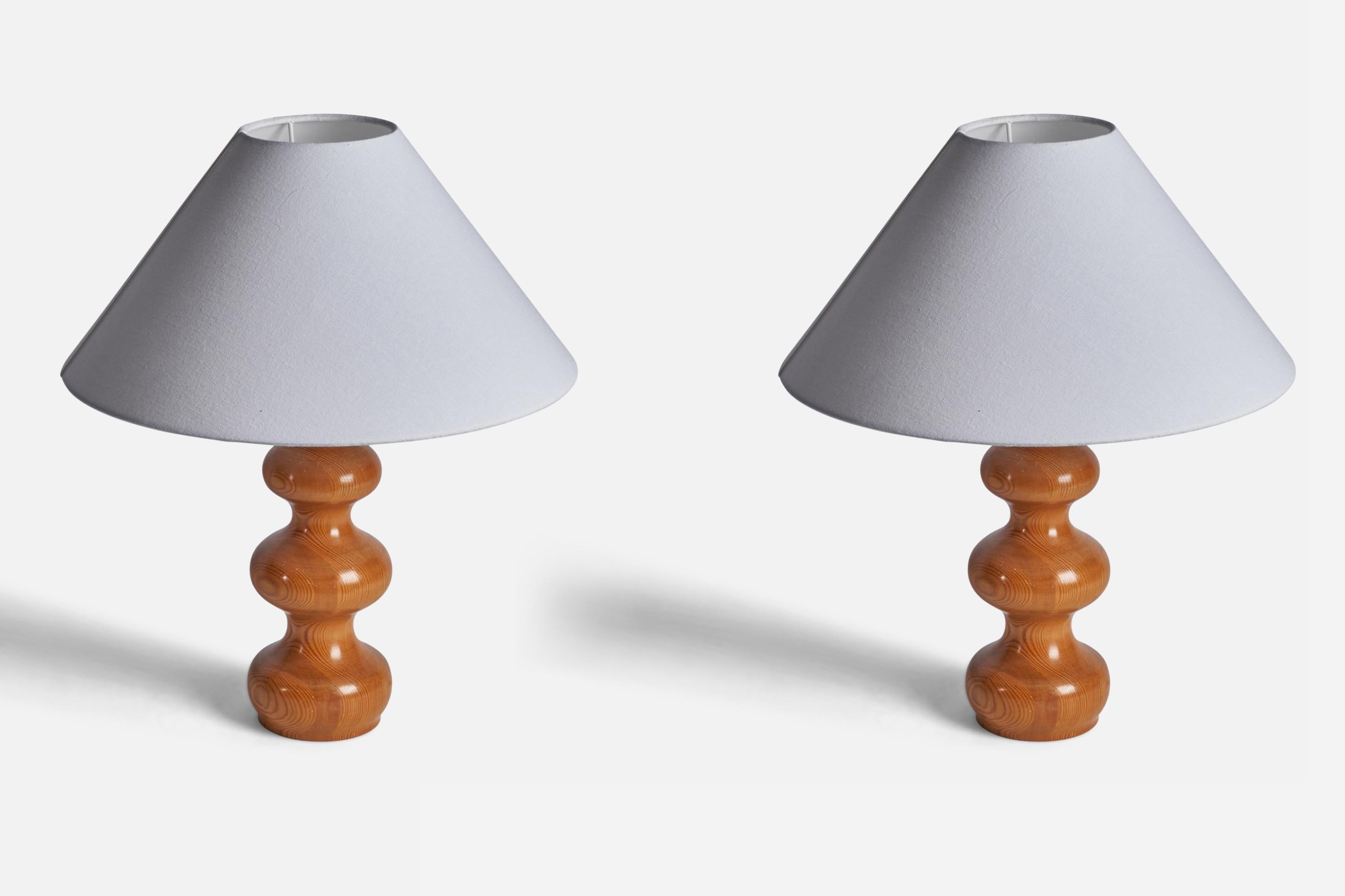 A pair of table lamps designed and produced in Sweden, 1970s. Signed 