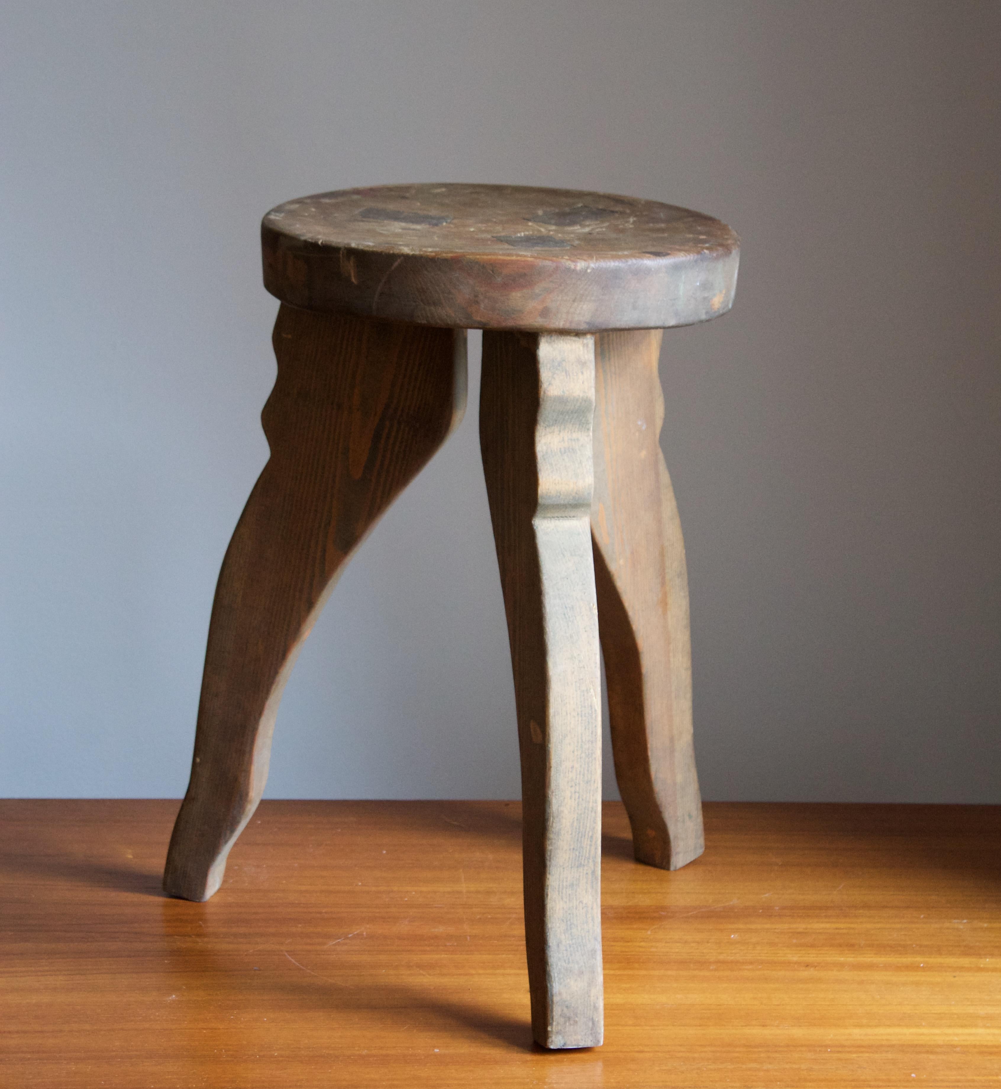 A free-form stool or side table. Maker unknown. Sweden, c. 1940s.
