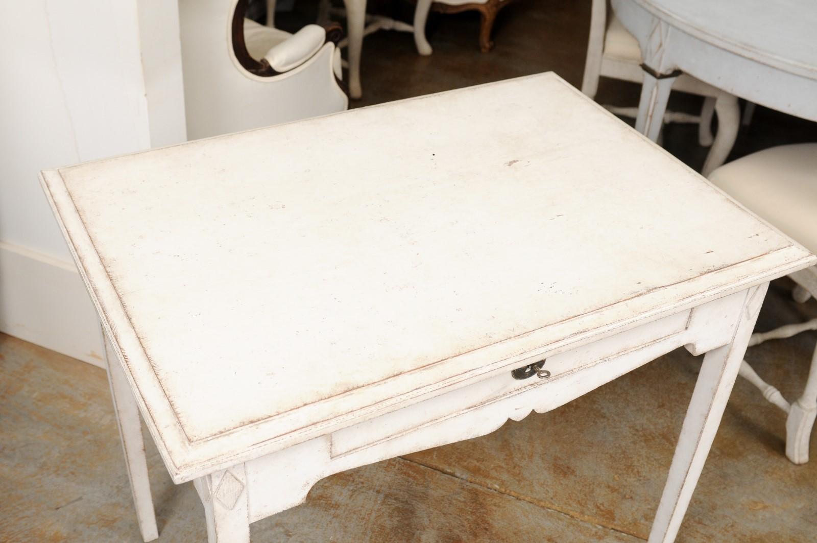 Wood Swedish Freestanding Painted Writing Table Created for Queen Alexandrine For Sale