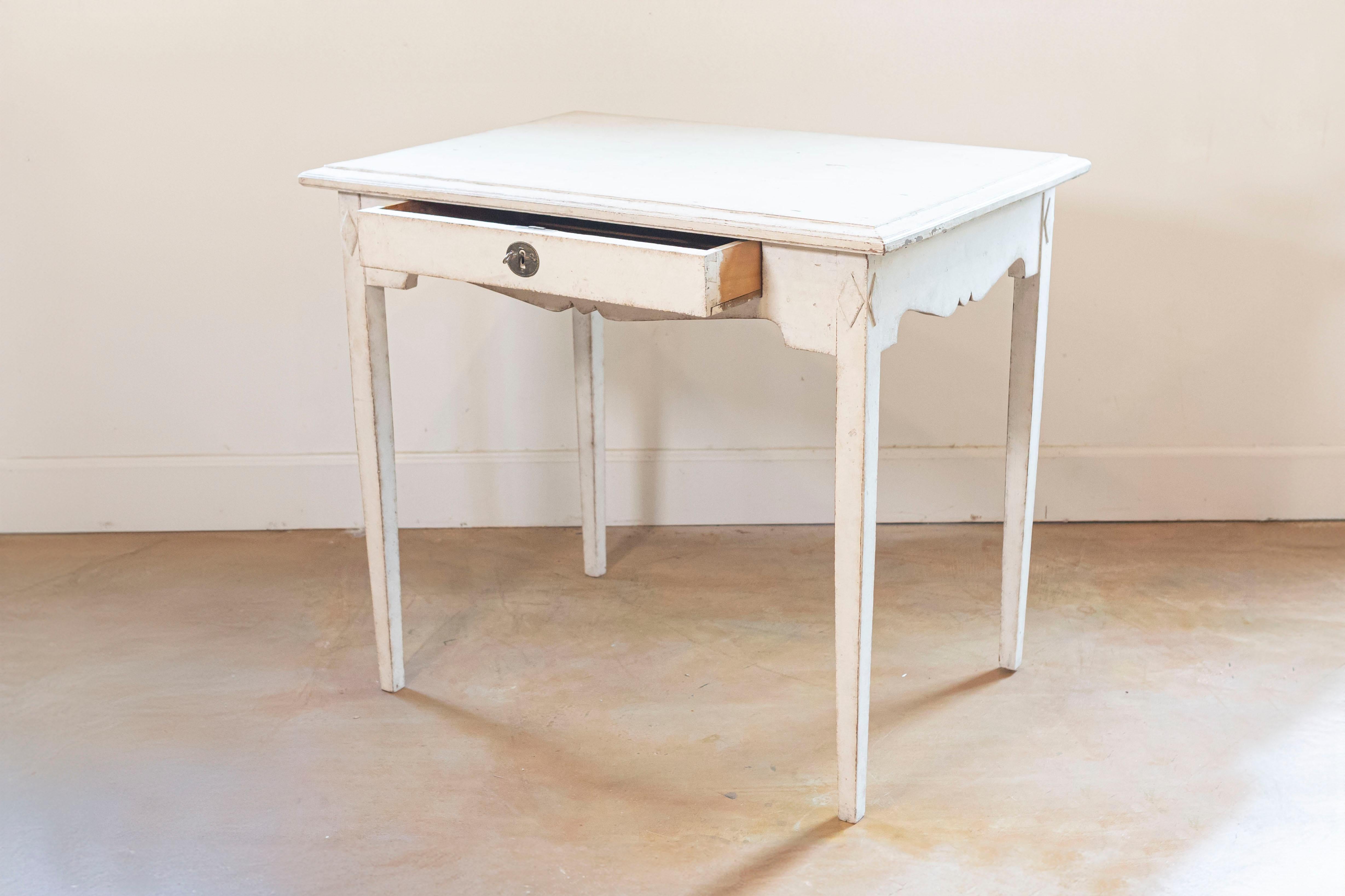 Wood Swedish Freestanding Painted Writing Table Created for Queen Alexandrine For Sale