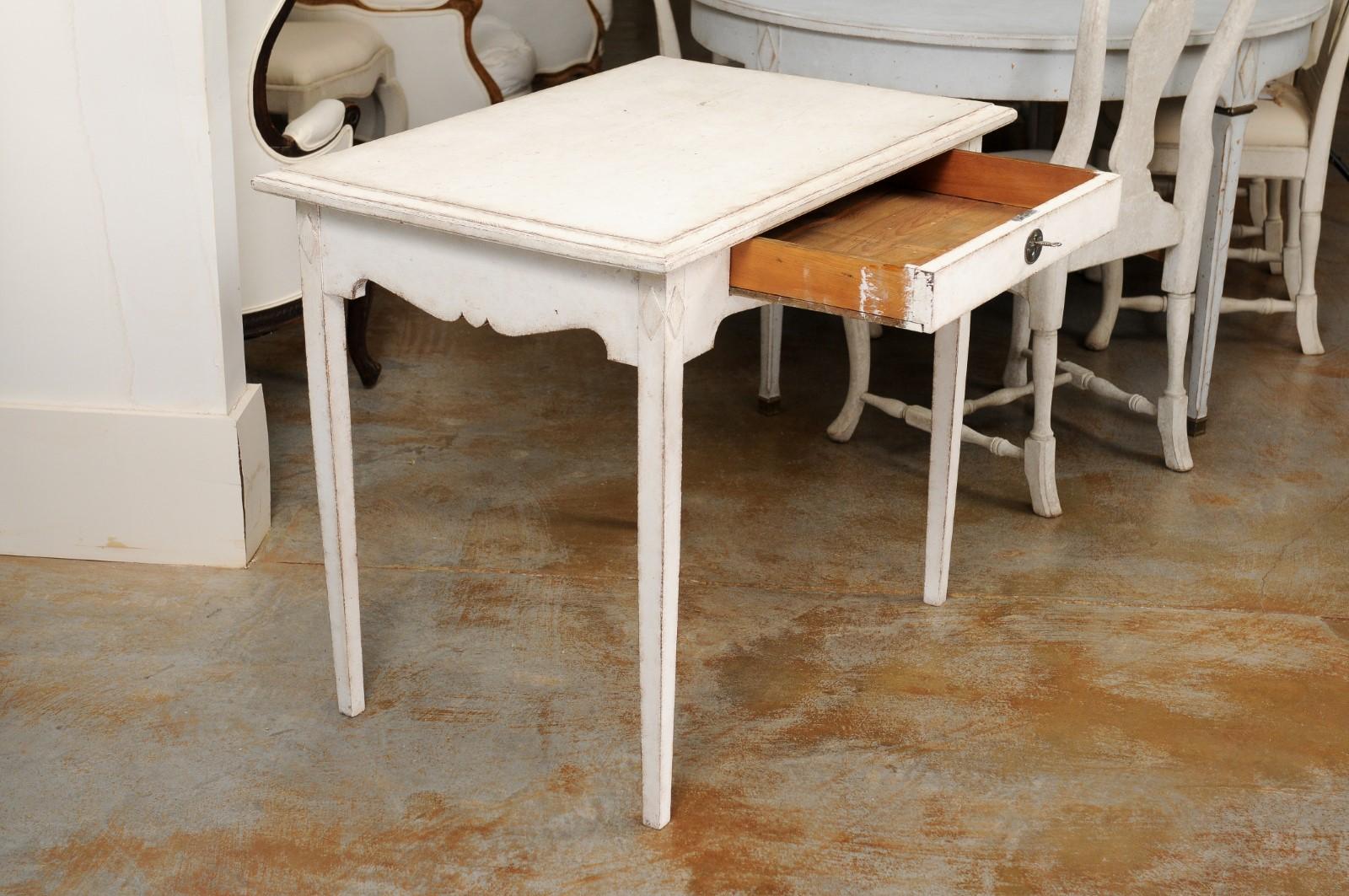 Swedish Freestanding Painted Writing Table Created for Queen Alexandrine For Sale 1